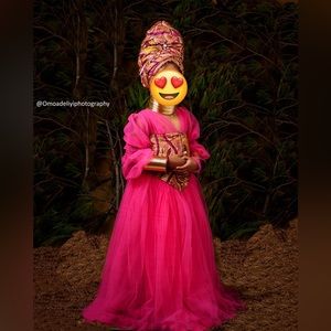 Princess african print tulle dress